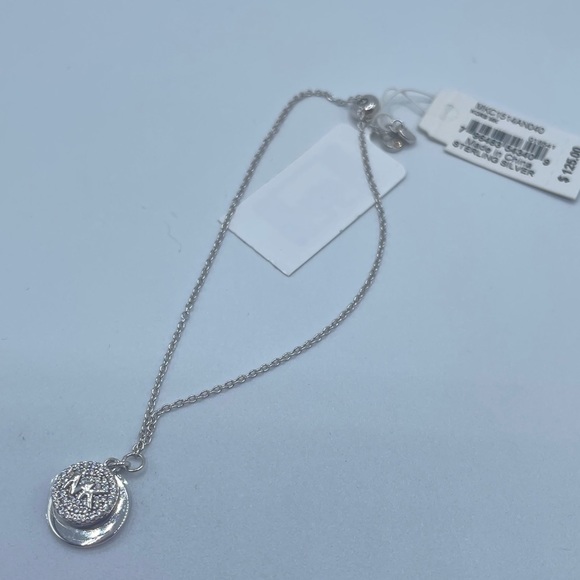 Michael Kors Pave Logo & Engravable Disc Slider Bracelet in Sterling Silver NWT - Picture 3 of 5